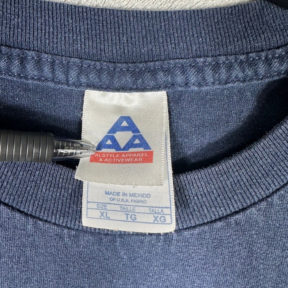 VINTAGE Vegetarian Indian Work For Lousy Hunter Mens XL T-Shirt Blue Funny Y2K - Picture 2 of 5
